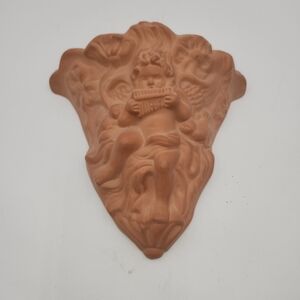 9" Art Nouveau Cherub Terracotta Wall Pocket Pot Planter Thomas Ceramic Vintage